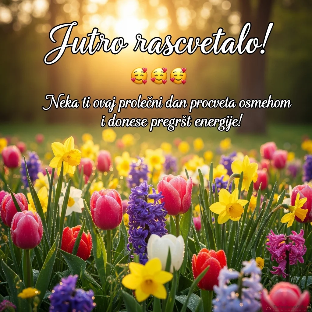 Prelepa slika prolećnog cveća sa toplom i energičnom atmosferom.