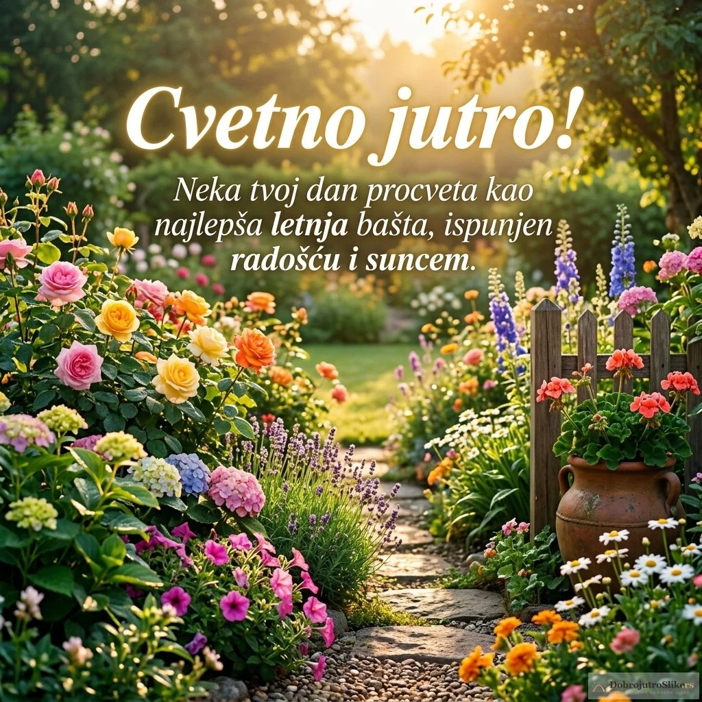Predivna slika cveća za dobro jutro, letnja i vesela atmosfera.