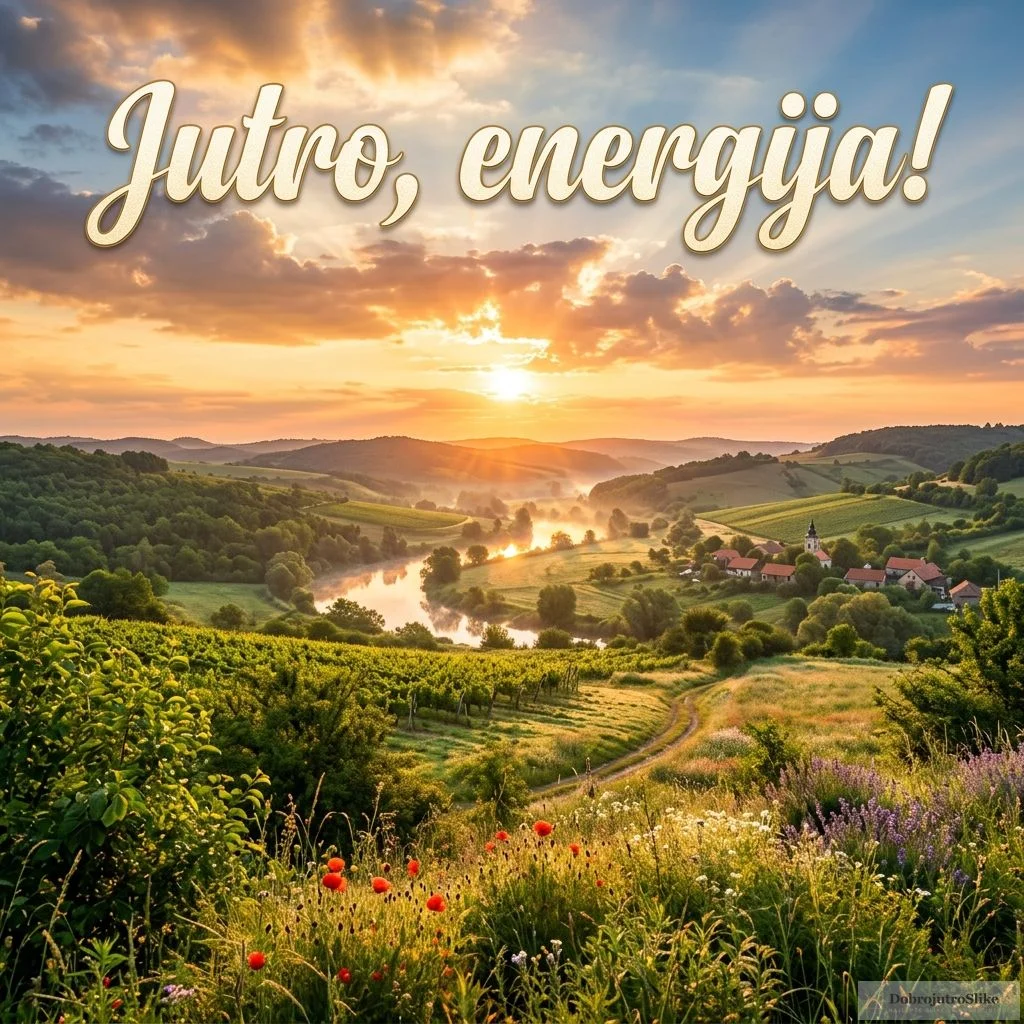Jutarnji letnji izlazak sunca ispunjen energijom i jarkim bojama.