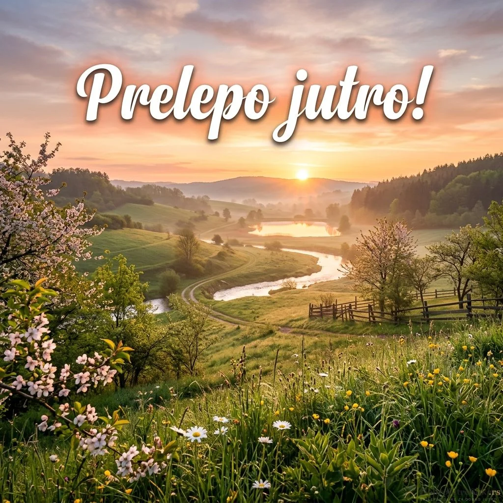 Predivna slika mirnog prolećnog izlaska sunca.