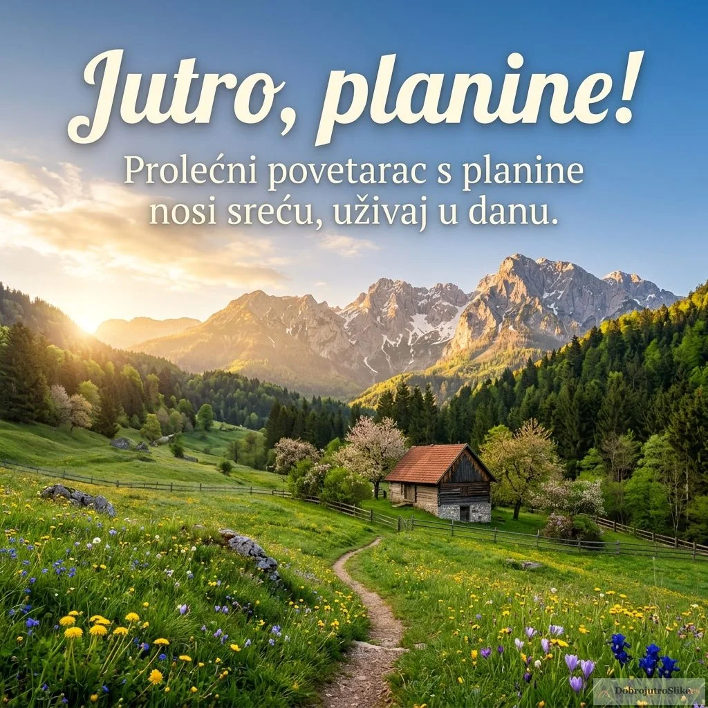 Prelepa prolećna slika planina sa veselom i mirnom atmosferom.