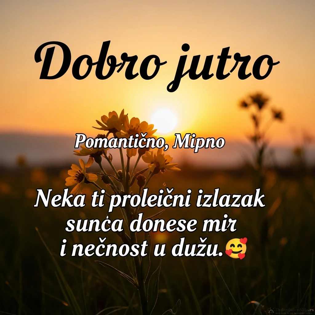 Romantičan izlazak sunca u proleće sa mirnom atmosferom.