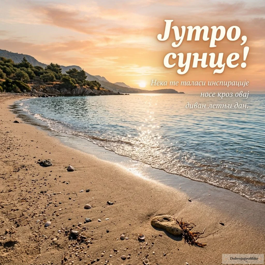 Prelepo toplo letnje jutro na moru sa suncem.