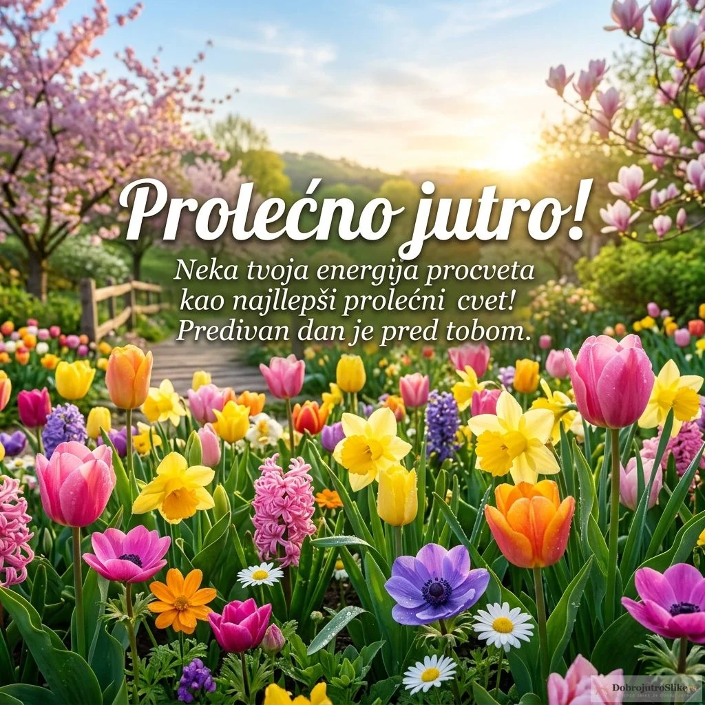Prelepo cveće u punom cvetu sa veselom prolećnom energijom.