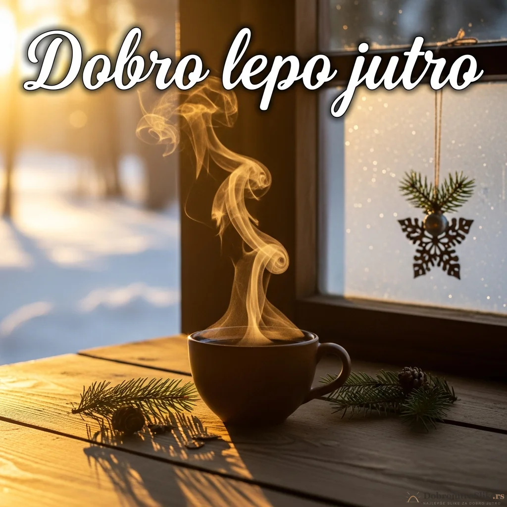 Šolja tople domaće kafe koja se puši na mirno božićno jutro.
