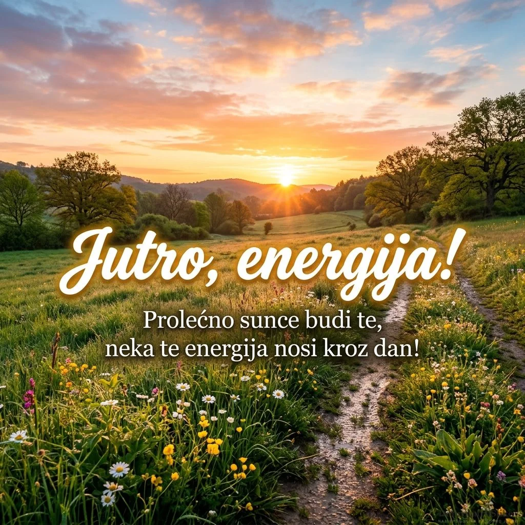 Prelep prolećni izlazak sunca sa energijom, savršen za dobro jutro.