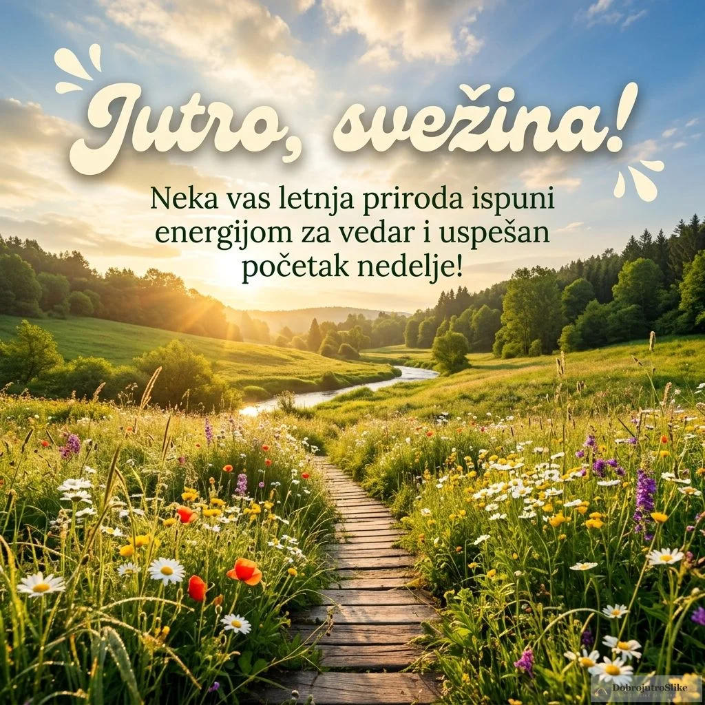 Prelepa, energična letnja priroda, ispunjena vedrinom jutra.