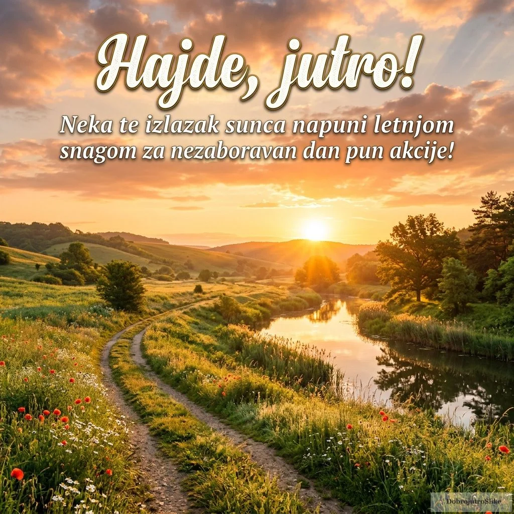 Zlatni izlazak sunca tokom letnjeg jutra, pun energije i svetlosti.