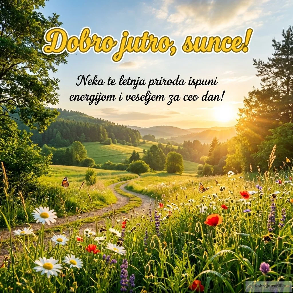Prelepa letnja scena prirode puna energije i veselja za dobro jutro.