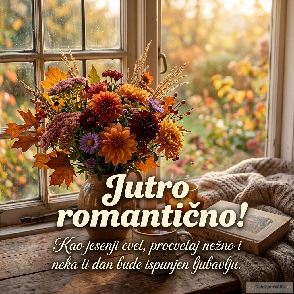 Predivno jesenje cveće u romantičnom ambijentu za dobro jutro.
