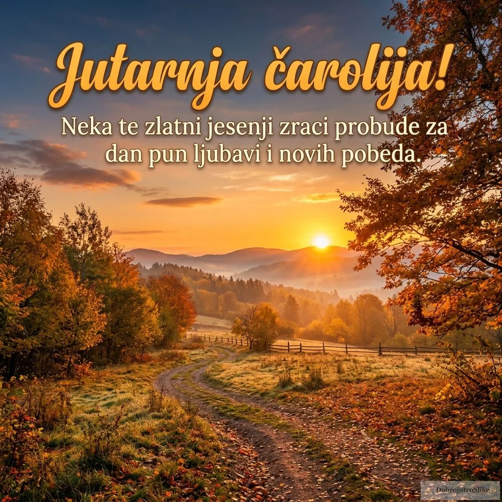 Predivan jesenji izlazak sunca sa romantičnom i energičnom atmosferom.