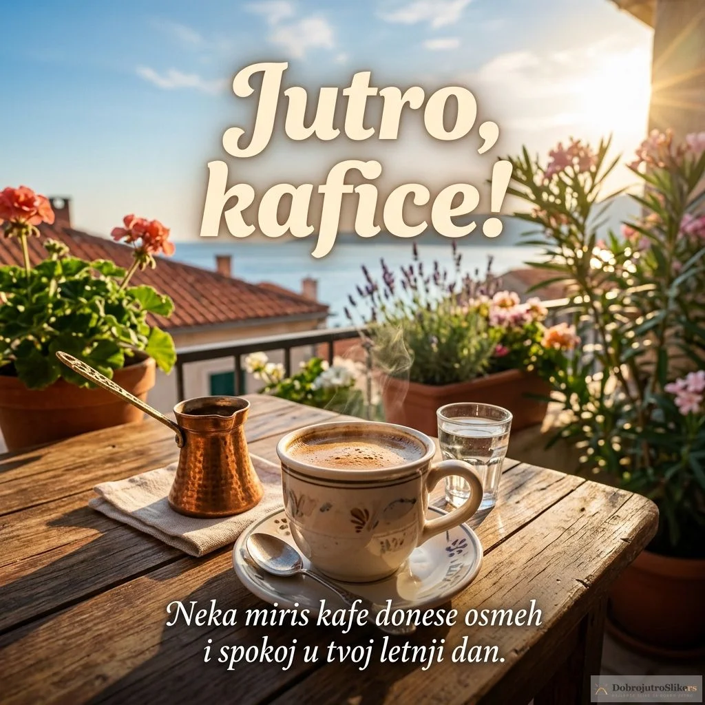Šoljica kafe, letnje jutro, veselo i mirno.