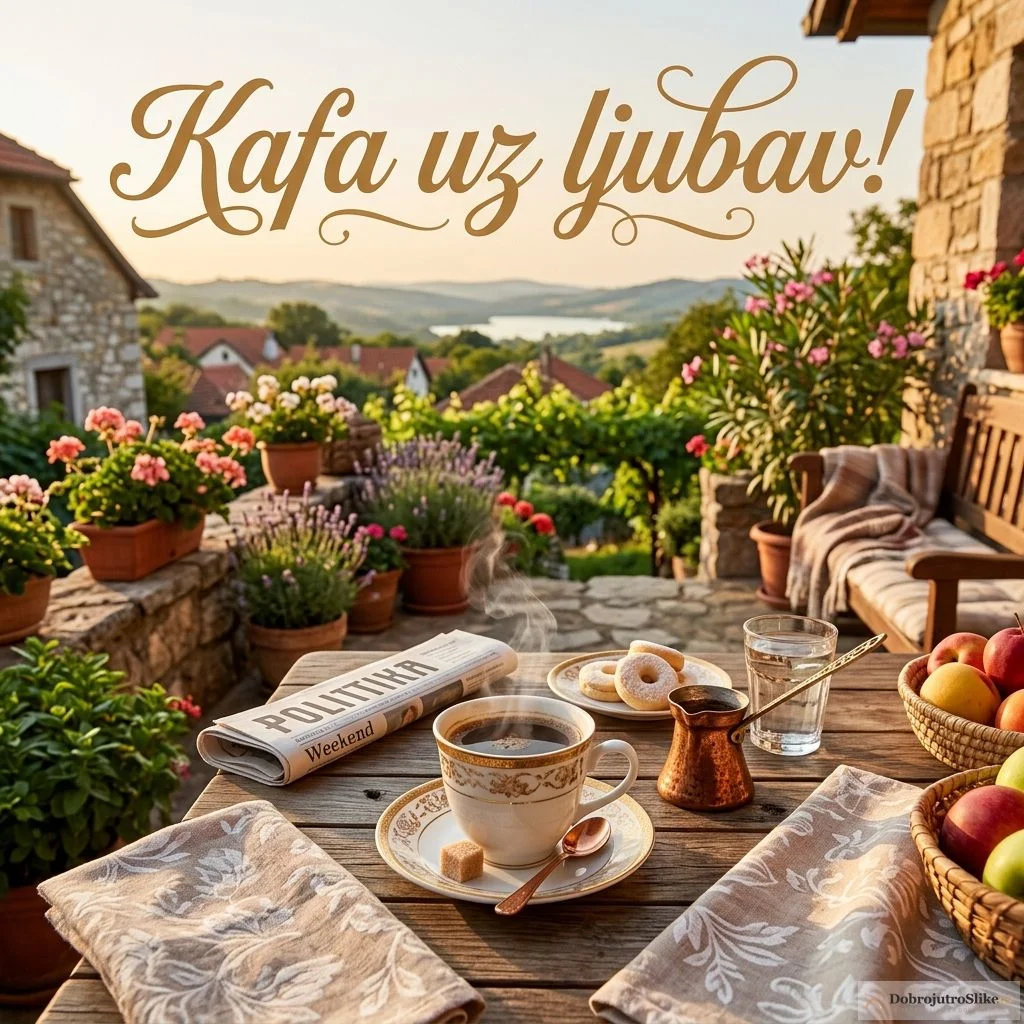 Šolja vrele kafe na letnje jutro, idealno za romantičan vikend.