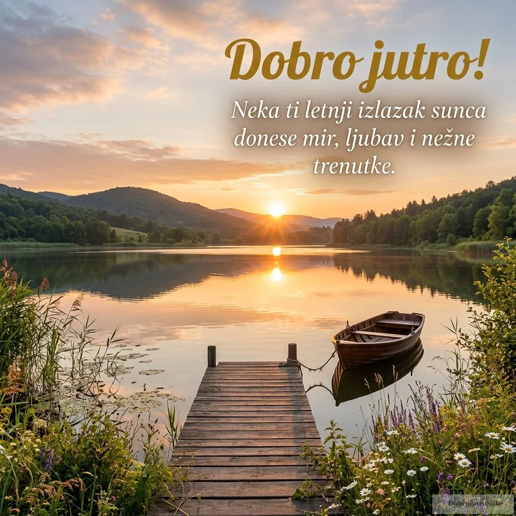 Mirno i romantično letnje jutro uz prelep izlazak sunca.