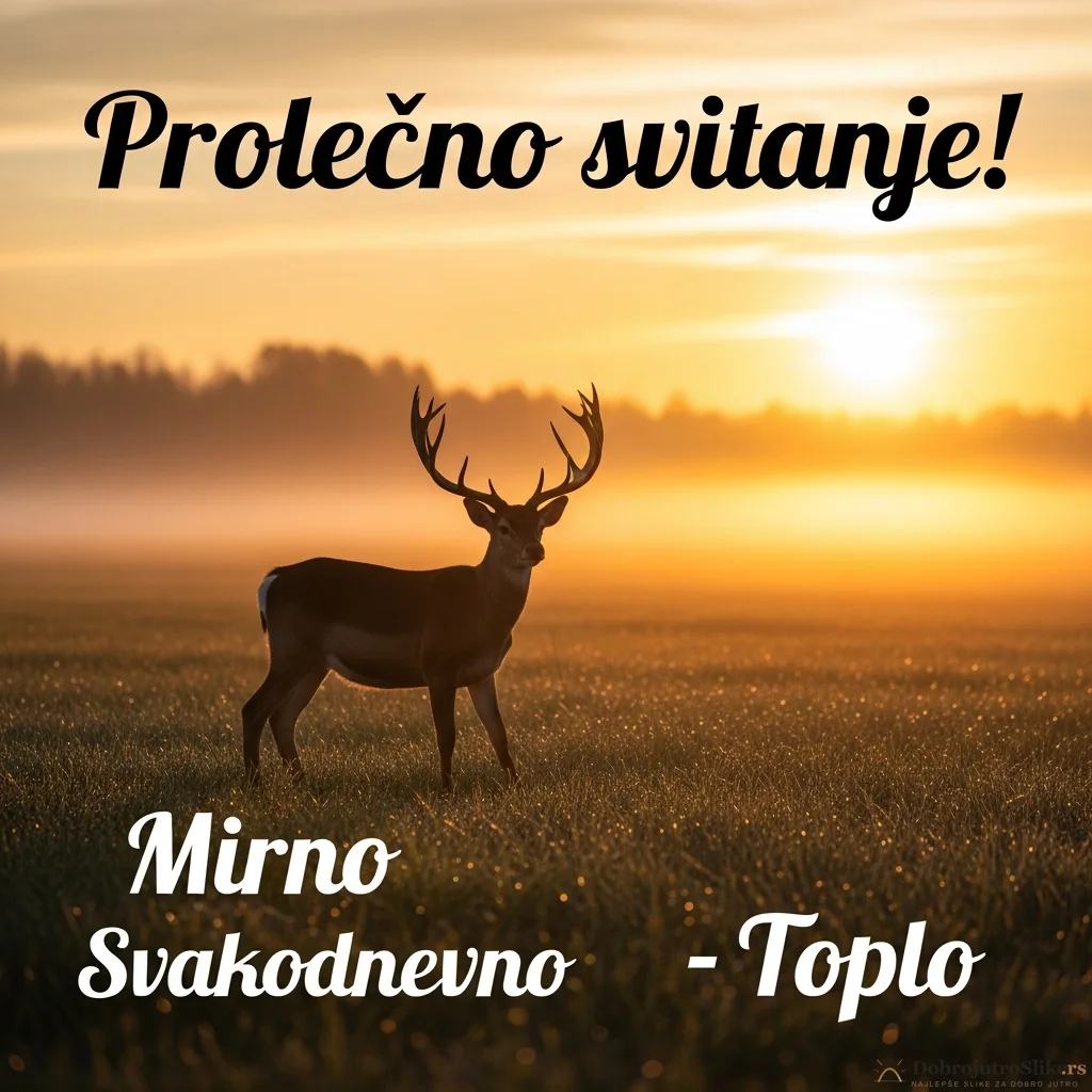 Predivan izlazak sunca u proleće, sa mirnom i toplom atmosferom.