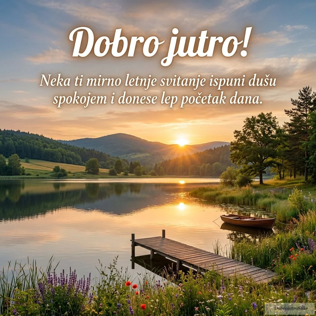 Mirno letnje jutro sa izlaskom sunca