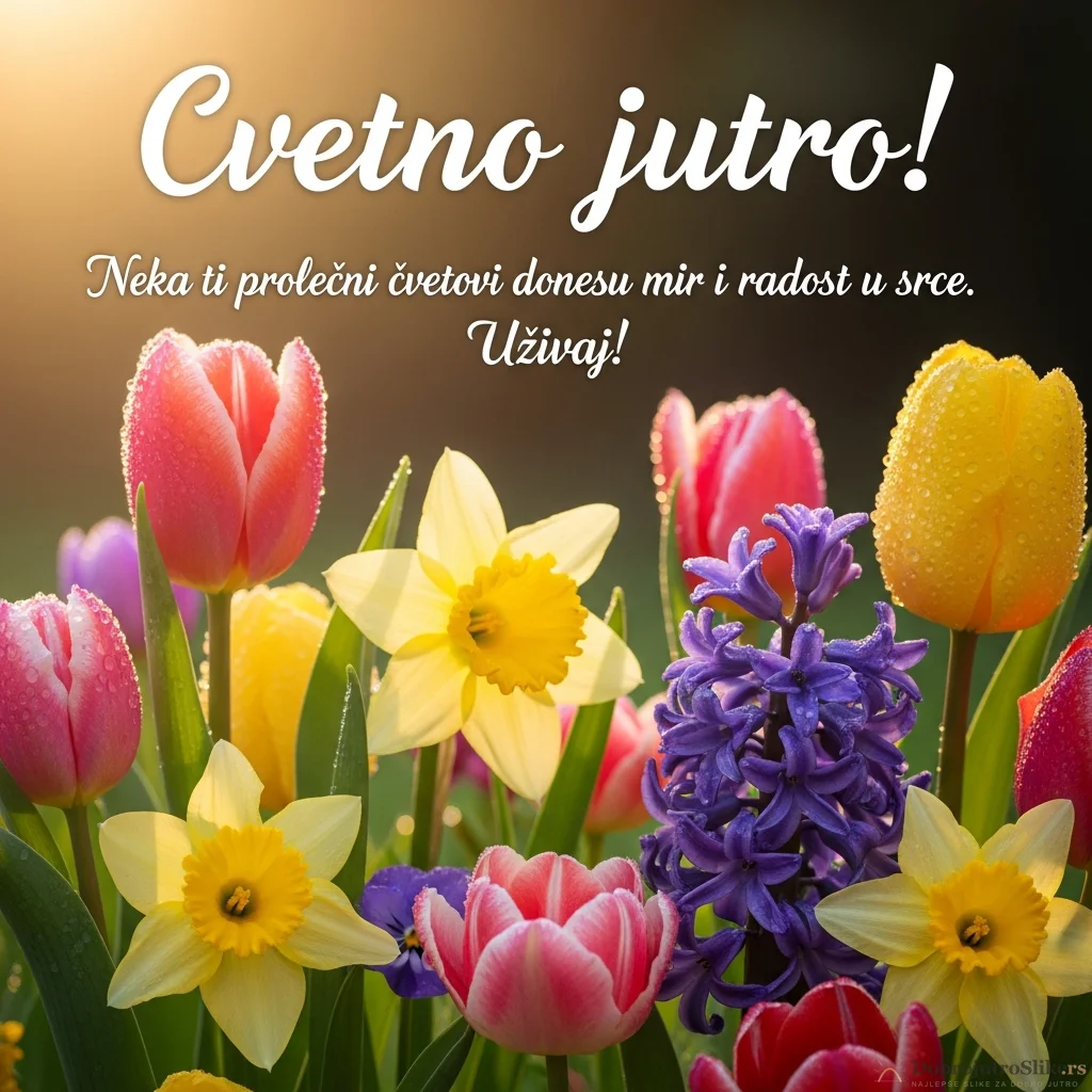 Prelepa slika prolećnog cveća u veseloj i mirnoj atmosferi. Dobro jutro.