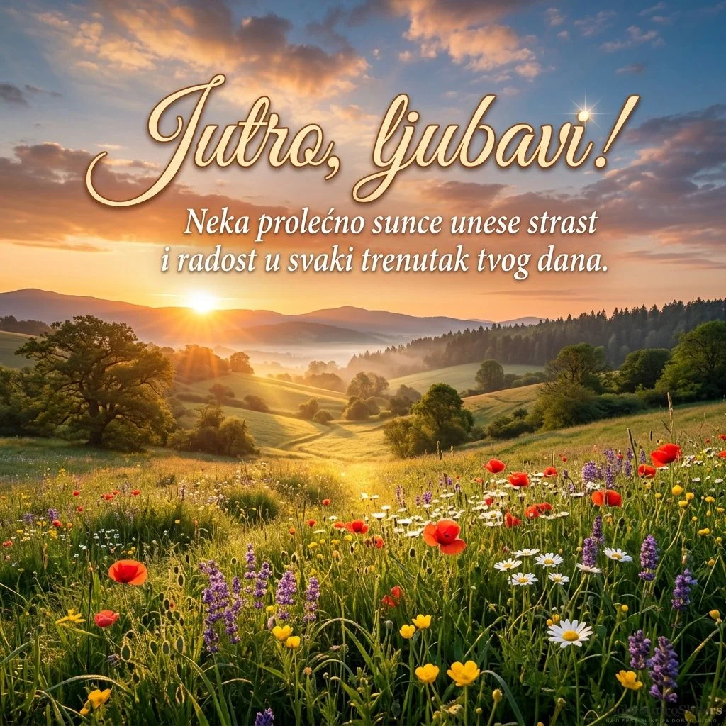 Romantičan i energičan izlazak sunca u prolećno jutro.