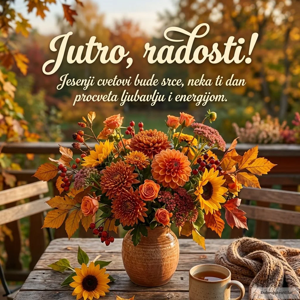 Predivno jesenje cveće, energično i romantično, idealno za jutarnji pozdrav.
