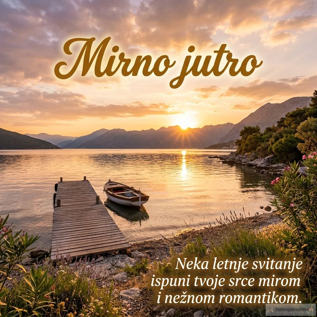 Slika romantičnog izlaska sunca u mirno letnje jutro.