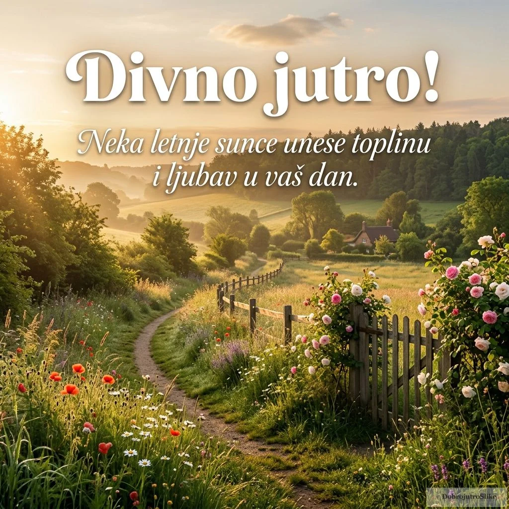 Toplo i romantično letnje jutro u bujnoj prirodi.