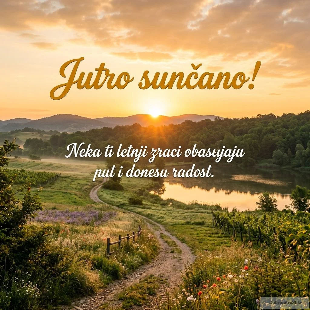Izlazak sunca obasjava nebo toplim letnjim bojama.