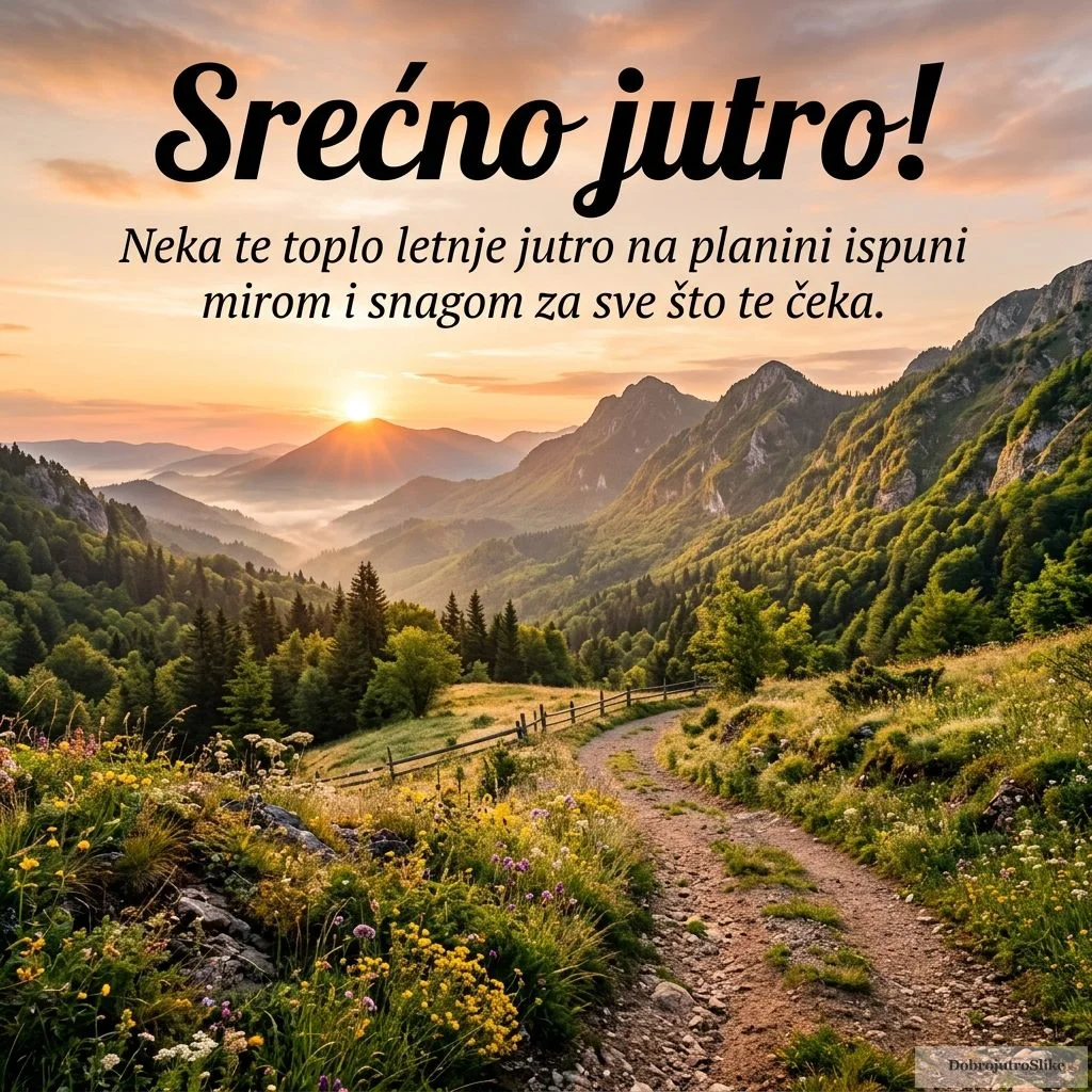 Prelepa planinska scena u toplom letnjem jutru.