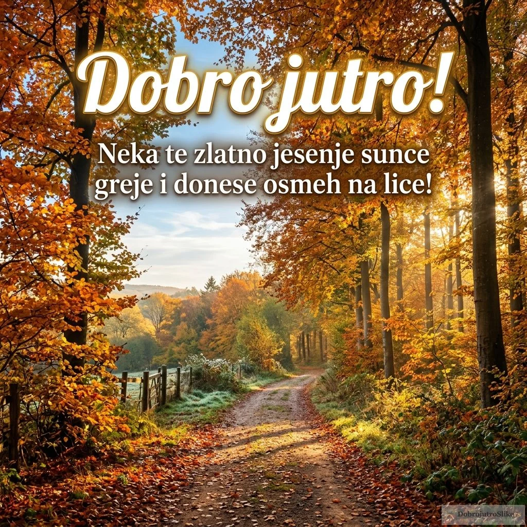 Vesela jesenja priroda sa toplim bojama za dobro jutro.