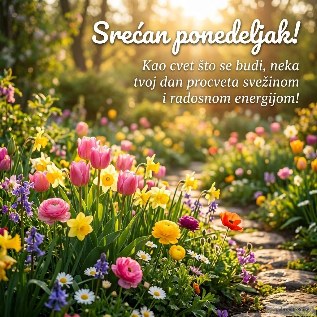 Slika prelepog cveća koje stvara toplo, veselo prolećno jutarnje raspoloženje.
