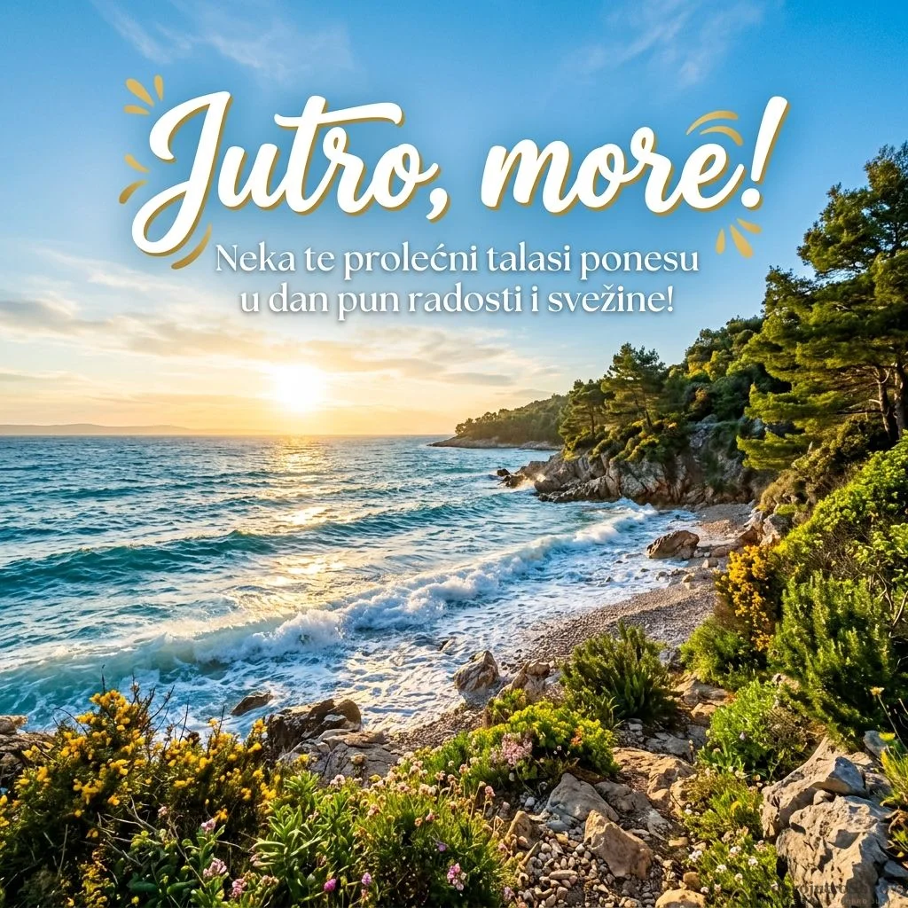 Prelepa slika dobrog jutra sa veselim, energičnim prolećnim morem.