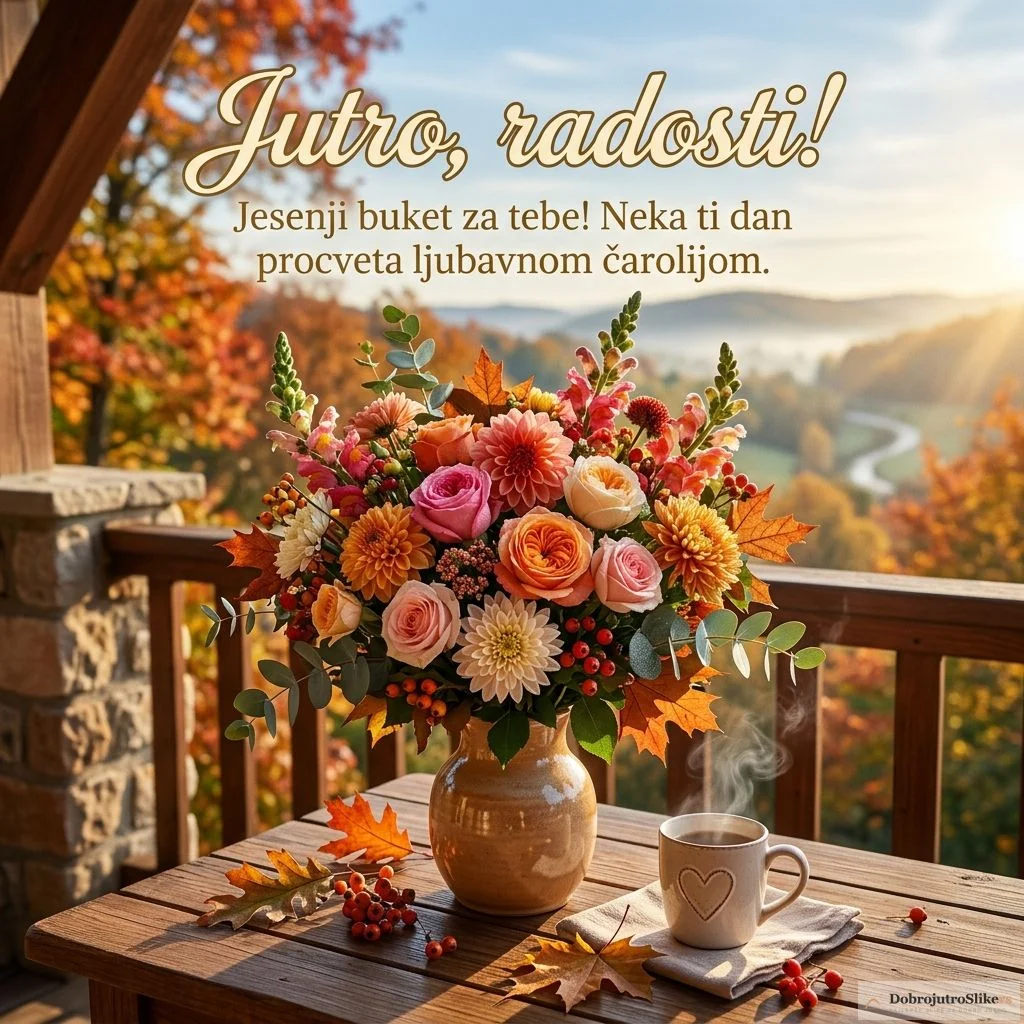 Prelepo jesenje cveće, veselo i romantično, za dobro jutro.