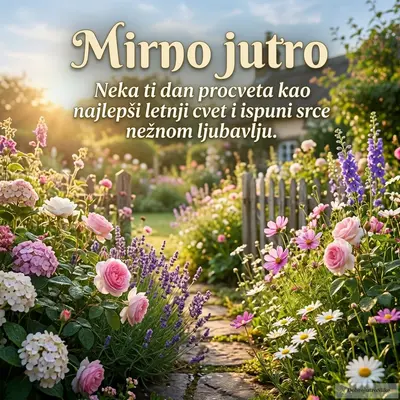 Prelepa slika dobro jutro sa cvećem, romantična i mirna, idealna za letnje jutro.