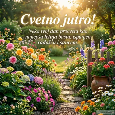 Predivna slika cveća za dobro jutro, letnja i vesela atmosfera.