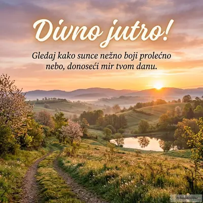Prelep izlazak sunca u proleće, spokojna atmosfera.