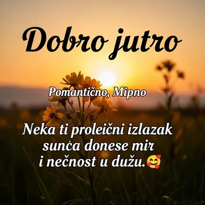 Romantičan izlazak sunca u proleće sa mirnom atmosferom.