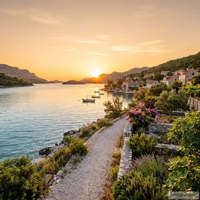 Izlazak sunca stvara veselu i mirnu atmosferu letnjeg jutra.