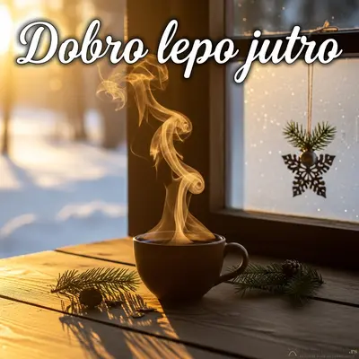 Šolja tople domaće kafe koja se puši na mirno božićno jutro.