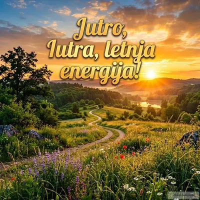 Predivan, energičan izlazak sunca obasjava letnje jutro jarkim bojama.
