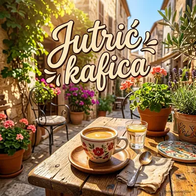 Šoljica svežeg, toplog espressa na stolu.