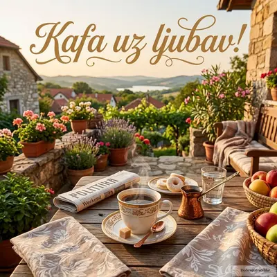 Šolja vrele kafe na letnje jutro, idealno za romantičan vikend.