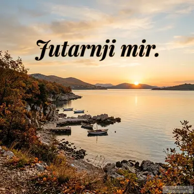 Predivno jesenje jutro sa pogledom na mirno more.