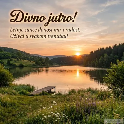 Prelepi izlazak sunca sa veselom, mirnom atmosferom letnjeg jutra