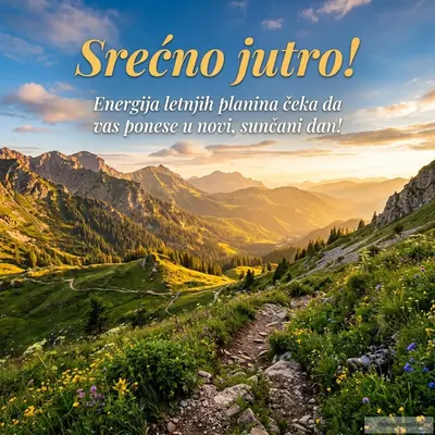 Prelepa slika letnjih planina sa toplim i energičnim jutarnjim suncem.