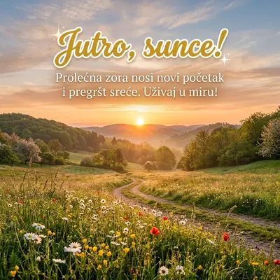 Prelep izlazak sunca u proleće, vesela i mirna atmosfera zore.