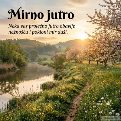 Romantična, mirna prolećna scena prirode za dobro jutro, savršena za deljenje.