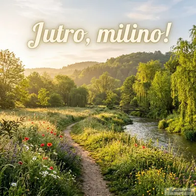 Prolećno jutro u prirodi, mirno i romantično.