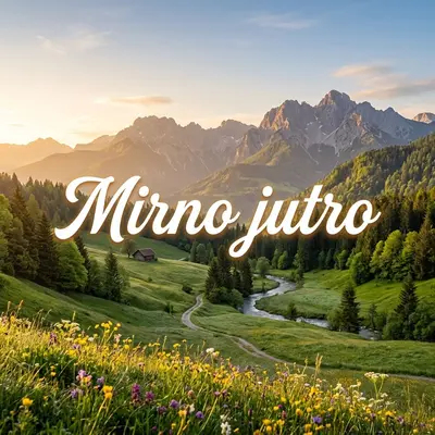 Romantično i mirno prolećno jutro sa pogledom na planine.