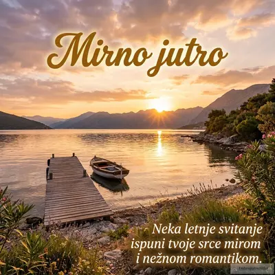 Slika romantičnog izlaska sunca u mirno letnje jutro.