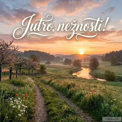 Izlazak sunca u proleće sa romantičnom i mirnom atmosferom.