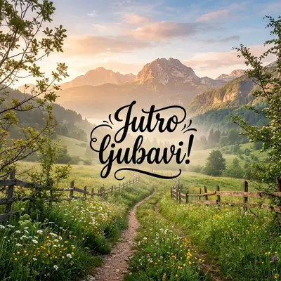 Romantične planine u prolećno jutro, prelepa scena.